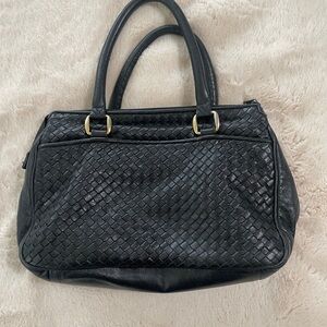 Chic Black Woven leather Vintage Ganson purse